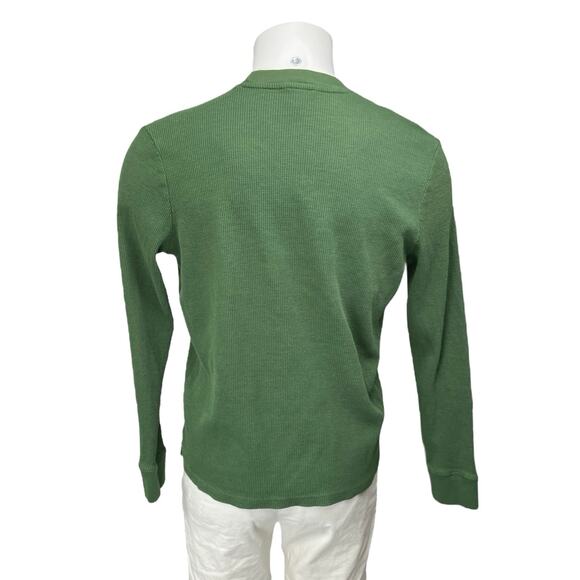 Stoic Men's Green Waffle Knit Long Sleeve Crew Neck Pocket Sweater Top Size L - Picture 2 of 4